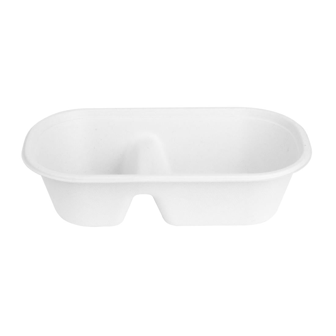 Fiesta Composteerbare Bagasse Ovale 2-Vak Container 900ml (100 stuks) - Afbeelding 5