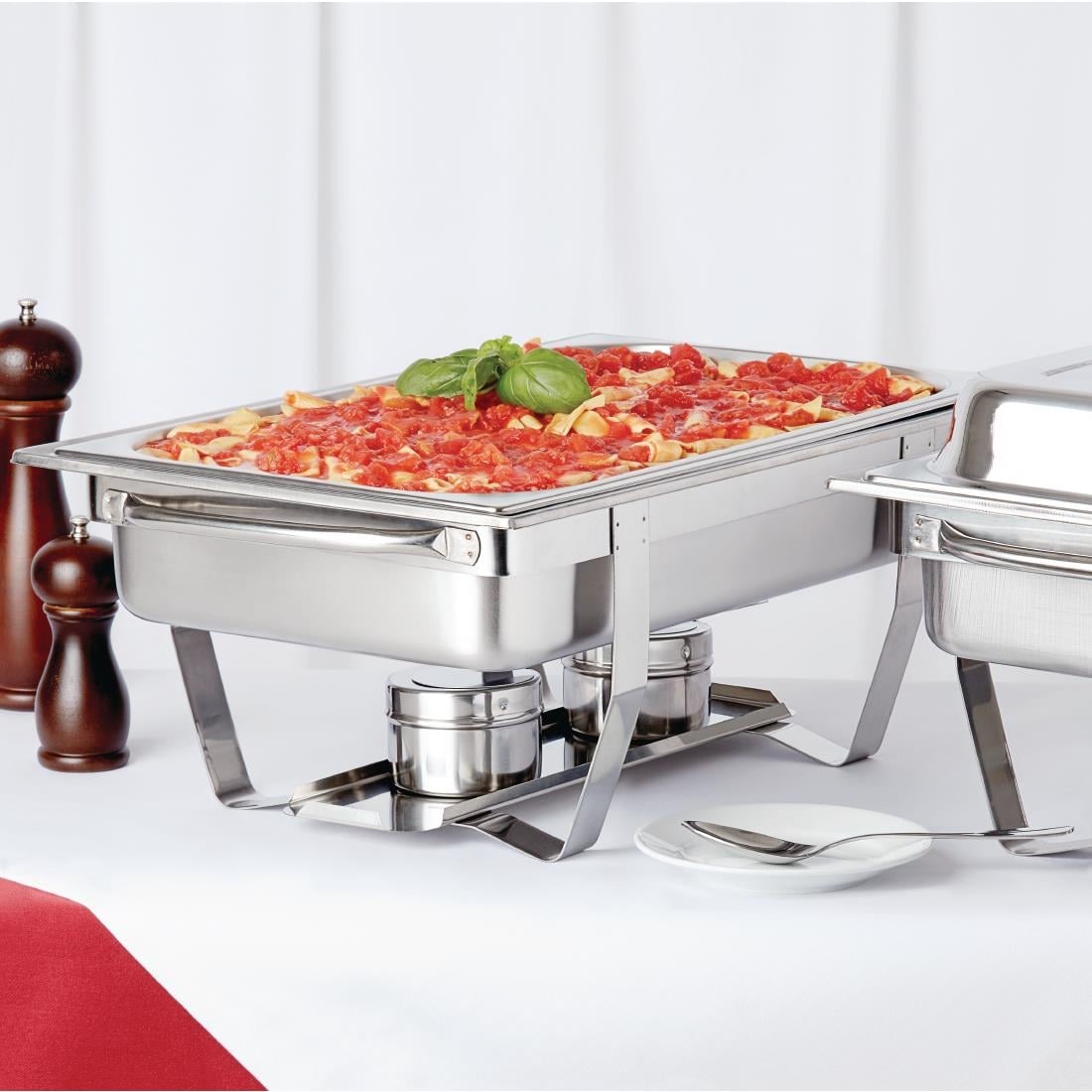 SPECIALE AANBIEDING Olympia Milan Chafing Dish x2 met Olympia vloeibare brandpasta x72 - Afbeelding 6