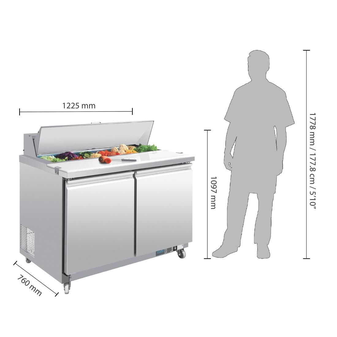 Polar U-serie 2-deurs gekoelde saladette 405L - Afbeelding 3