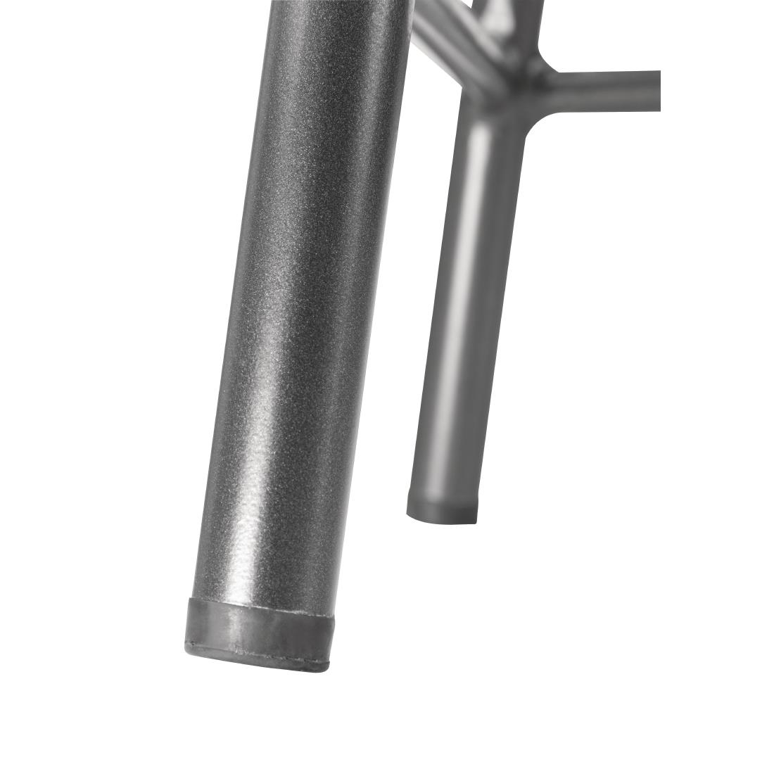 Bolero Cantina lage kruk met houten zitting metallic grijs (4 stuks) - Afbeelding 4