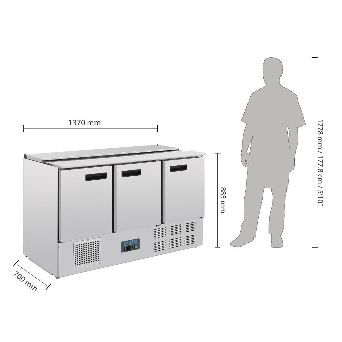 Polar G Serie Saladette koelwerkbank 368L - Afbeelding 3