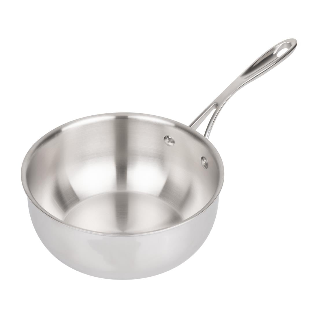 Vogue roestvrij staal & aluminium drielaagse geflarede sauteerpan 20cm - Afbeelding 2