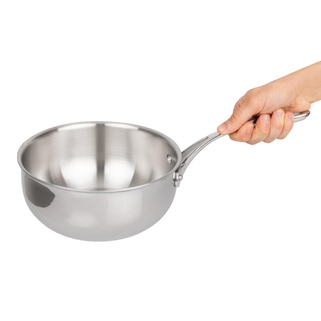 Vogue roestvrij staal & aluminium drielaagse geflarede sauteerpan 20cm - Afbeelding 8
