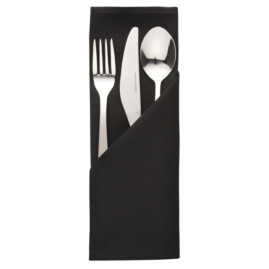 Mitre Essentials Ocassions servet zwart 51x51cm (10 stuks) - Afbeelding 2