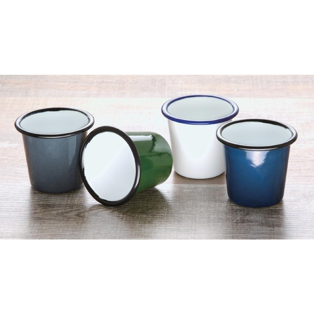 Olympia Emaille sauspotje wit en blauw 11,4cl (6 stuks) - Afbeelding 4