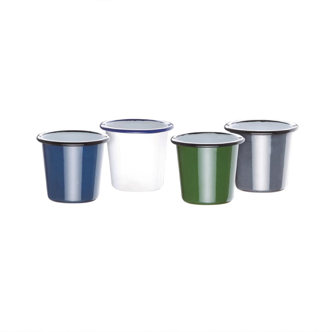 Olympia Emaille sauspotje wit en blauw 11,4cl (6 stuks) - Afbeelding 5