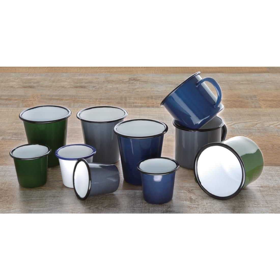 Olympia Emaille sauspotje wit en blauw 11,4cl (6 stuks) - Afbeelding 6