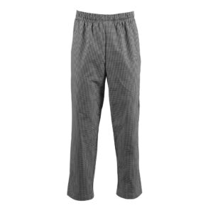 Whites Easyfit Teflon unisex koksbroek met kleine ruit zwart-wit XS