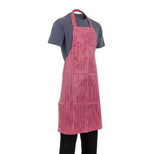 Whites waterdicht halterschort rood-wit gestreept