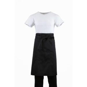 Whites bistroschort zwart met zak
