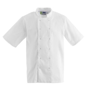 Whites Boston unisex koksbuis korte mouw wit XXL