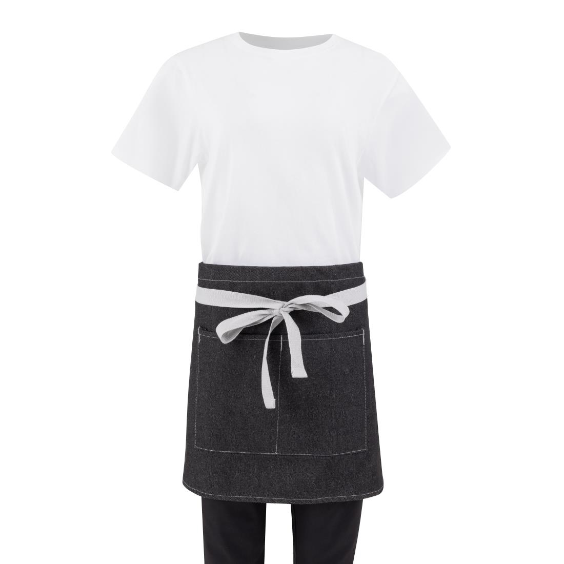 Southside bistroschort zwart denim 40x76cm
