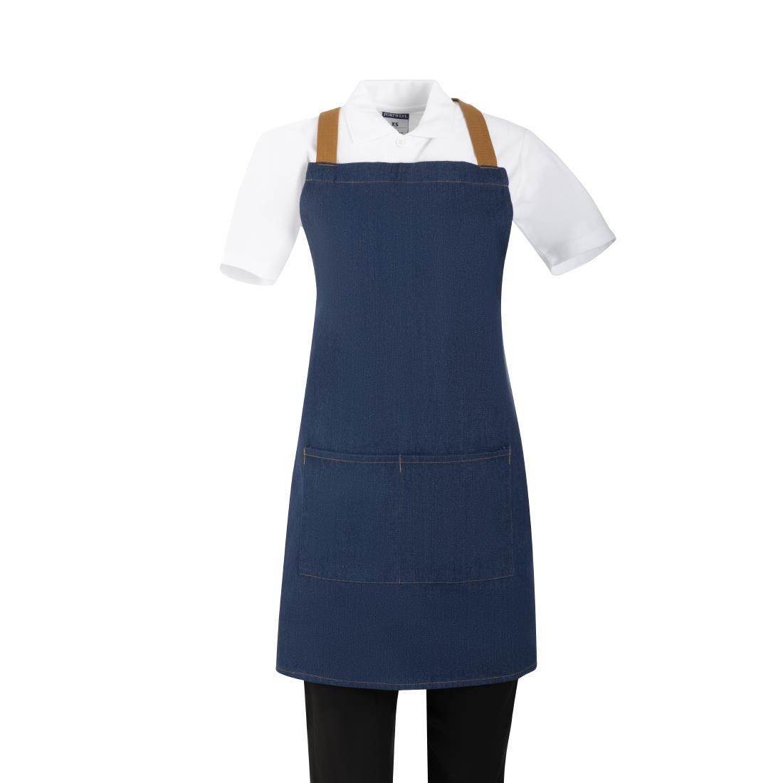 Southside halterschort cross-back blauw