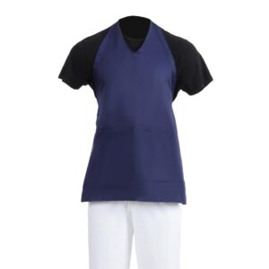 Whites halterschort met V-hals donkerblauw