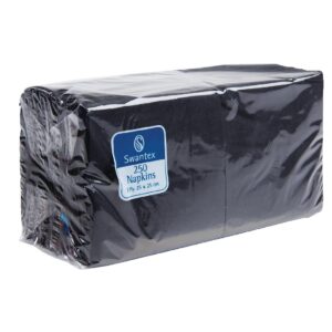 Swantex Cocktailservet Zwart 25x25cm 2 laags 1/4 vouw (8 stuks)