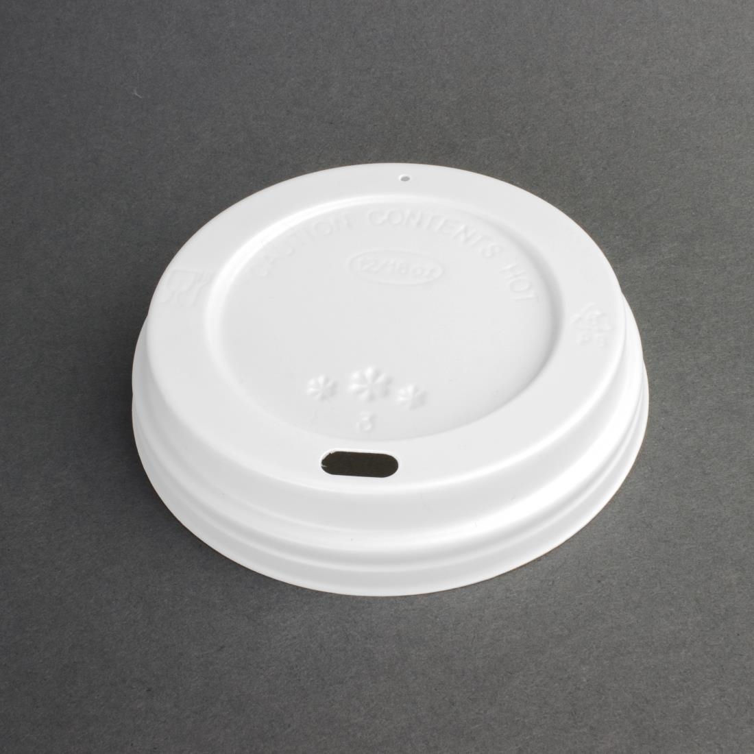 Fiesta recyclebare koffiebekerdeksels wit 340ml / 12oz en 455ml / 16oz (50 stuks)
