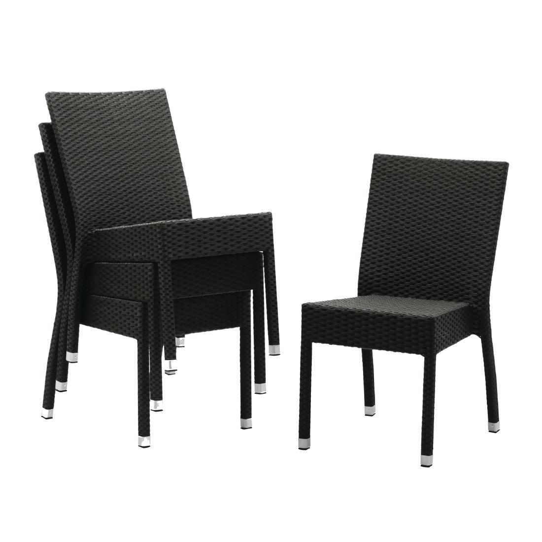 Bolero polyrotan stoelen antraciet (4 stuks)