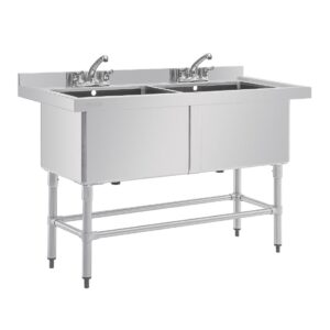 Vogue diepe dubbele RVS spoelbak