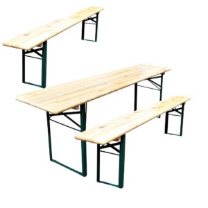 Opklapbare biertafel met banken 220(L)cm