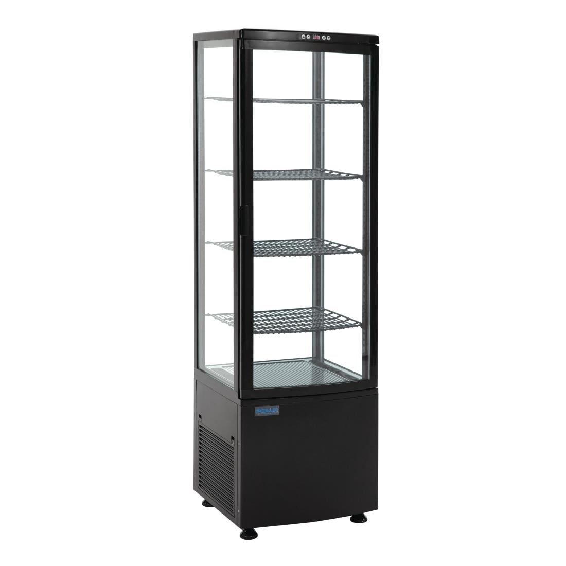 Polar C-serie Energiezuinige Koelkast met Gebogen Deur Zwart 235L