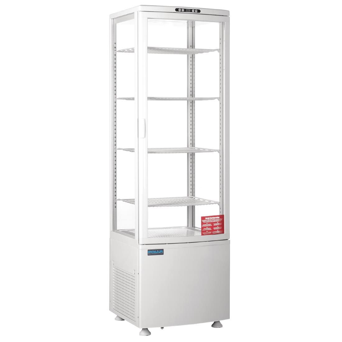Polar C-serie energiezuinige koelkast met gebogen deur wit 235L