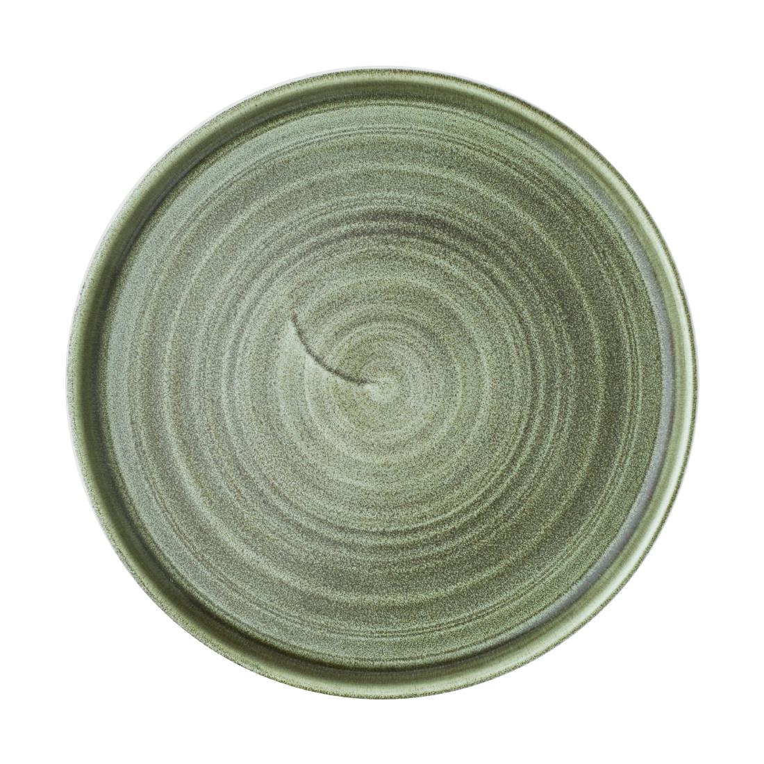 Churchill Stonecast Patina Burnished Green Bord Met Opstaande Rand 22cm (6 stuks)