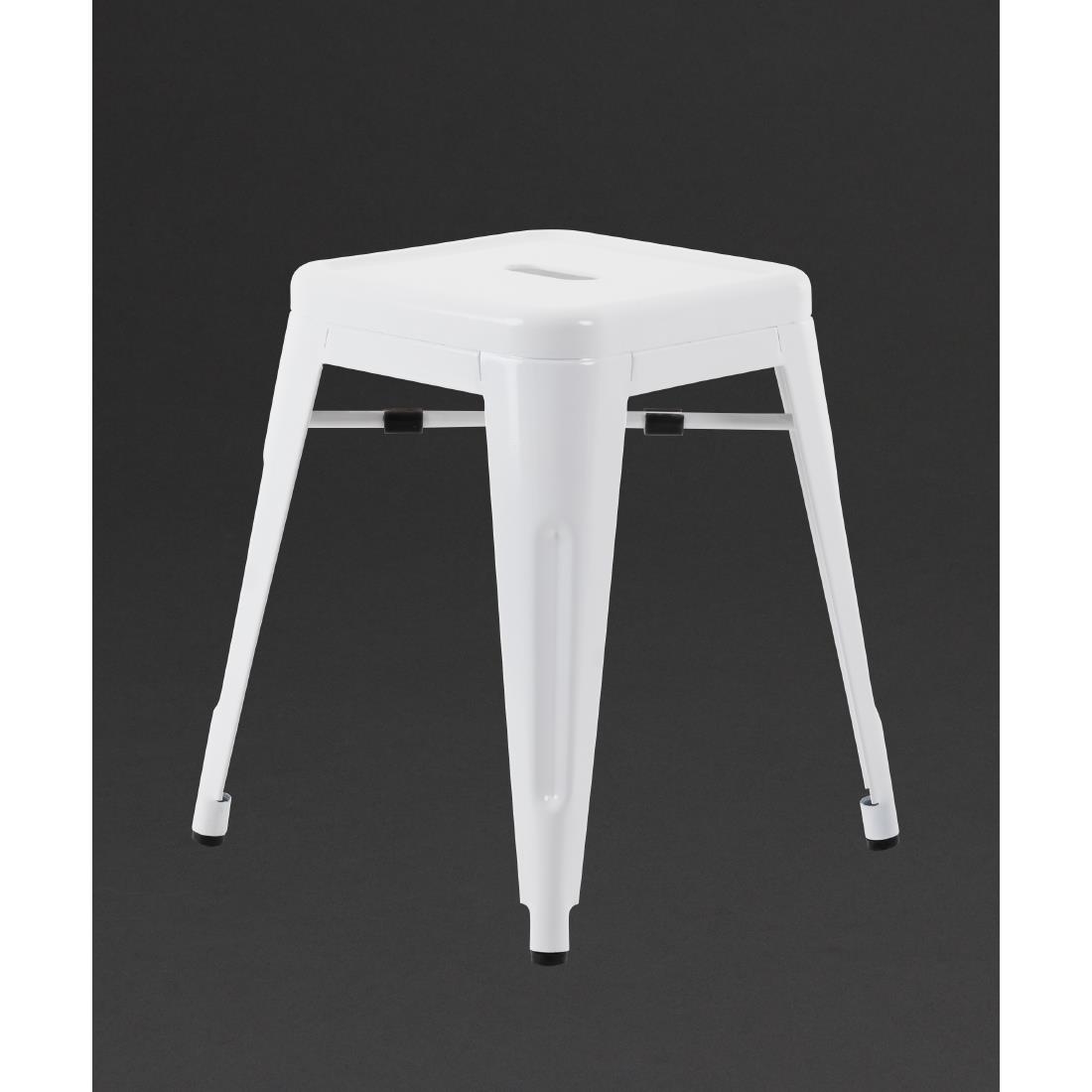 Bolero Bistro stalen lage krukken wit (4 stuks)