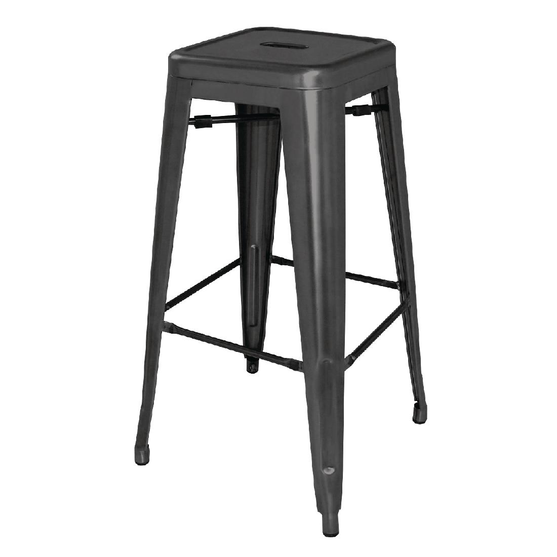 Bolero Bistro stalen hoge barkruk zwart (4 stuks)