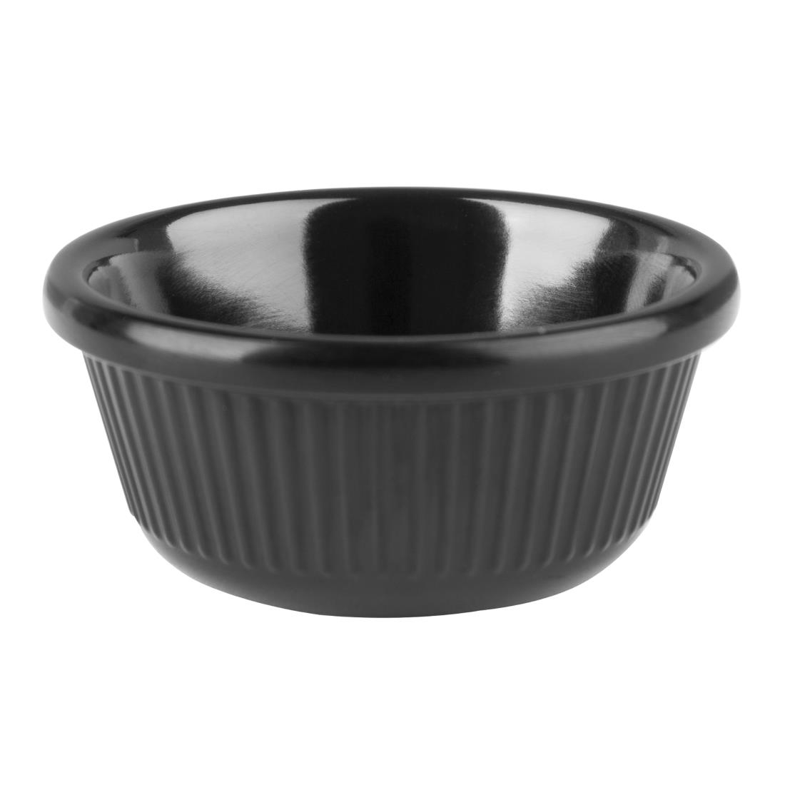 Olympia Kristallon melamine ramekins geribbeld zwart 2,8cl (12 stuks)