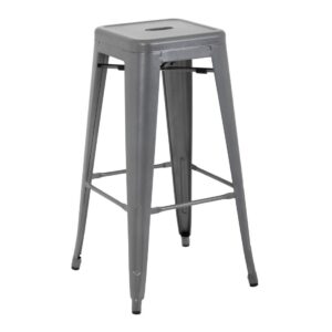 Bolero Bistro stalen hoge krukken gun metal (4 stuks)