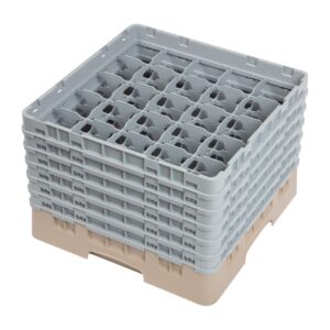 Cambro Camrack 25 vakken max glas hoogte 298mm beige