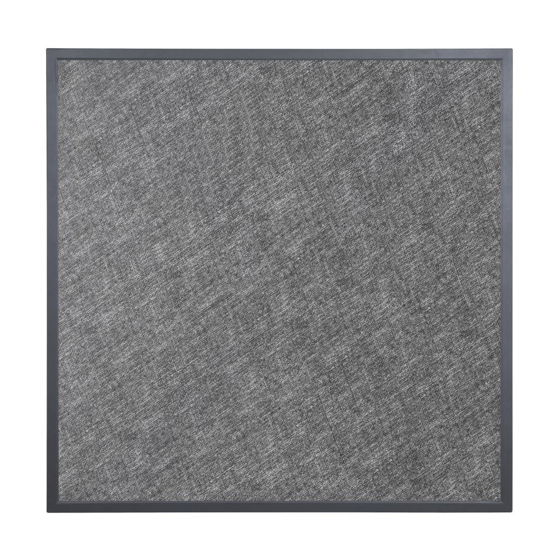Bolero Tafelblad Van Gehard Glas Voor Buiten, Zwart Geborsteld, Vierkant, Grijze Rand, 700mm