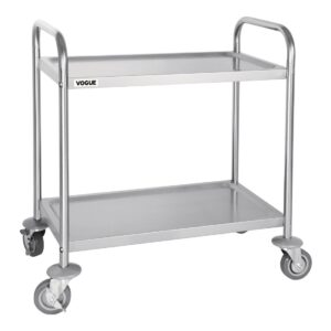 Vogue RVS serveerwagen 2 plateaus S - 82,5(h) x 71(b)cm