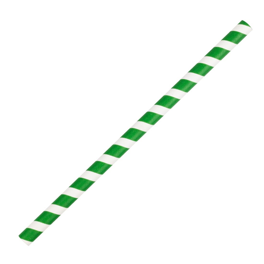 Fiesta composteerbare papieren smoothie rietjes groene strepen 210mm (250 stuks)
