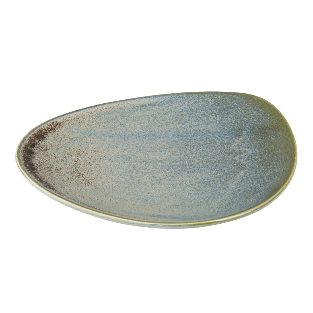 Olympia Ember Blauwe Driehoekige Borden 250mm (6 Stuks)