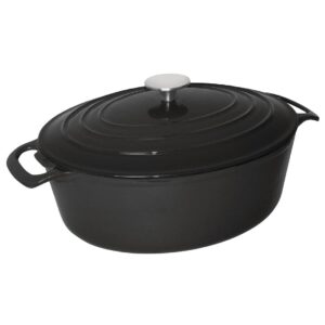 Vogue ovale inductie braadpan zwart 6L