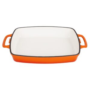 Vogue rechthoekige gietijzeren ovenschaal oranje 2,8L