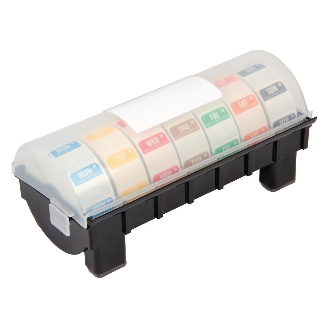 Hygiplas 2,5cm dispenser inclusief 7 rollen voedseletiketten daglabels oplosbaar