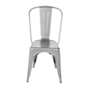 Bolero Bistro stalen zijstoelen Gunmetal grijs (4 stuks)