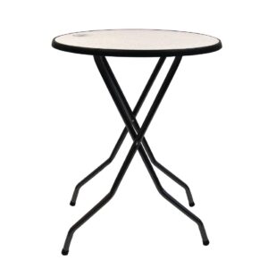 Inklapbare Statafel Barcelona zwart/crème inklapbaar in- en outdoor 85cm rond