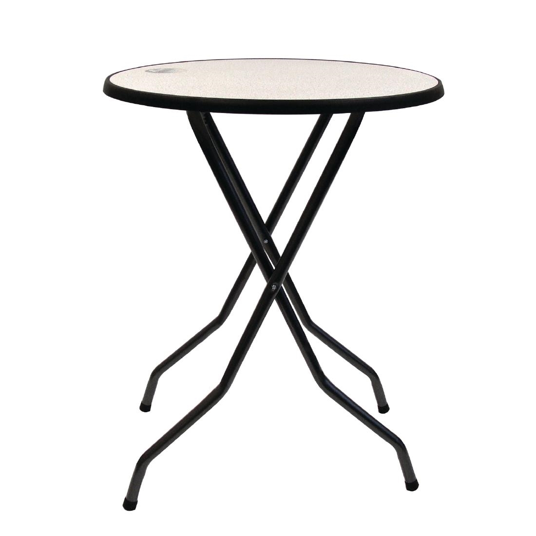 Inklapbare Statafel Barcelona zwart/crème inklapbaar in- en outdoor 85cm rond
