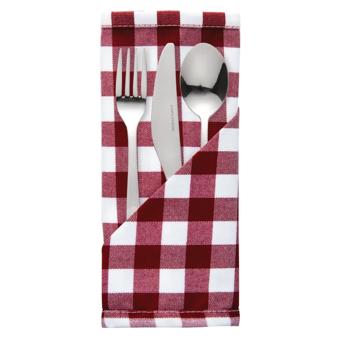Mitre Comfort Gingham servet rood-wit 41x41cm (10 stuks)