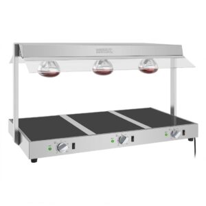Buffalo warmhoudplaat met warmtelamp 3x GN 1/1