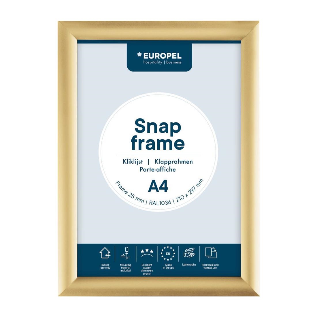 Europel Kliklijst A4 25mm Goud