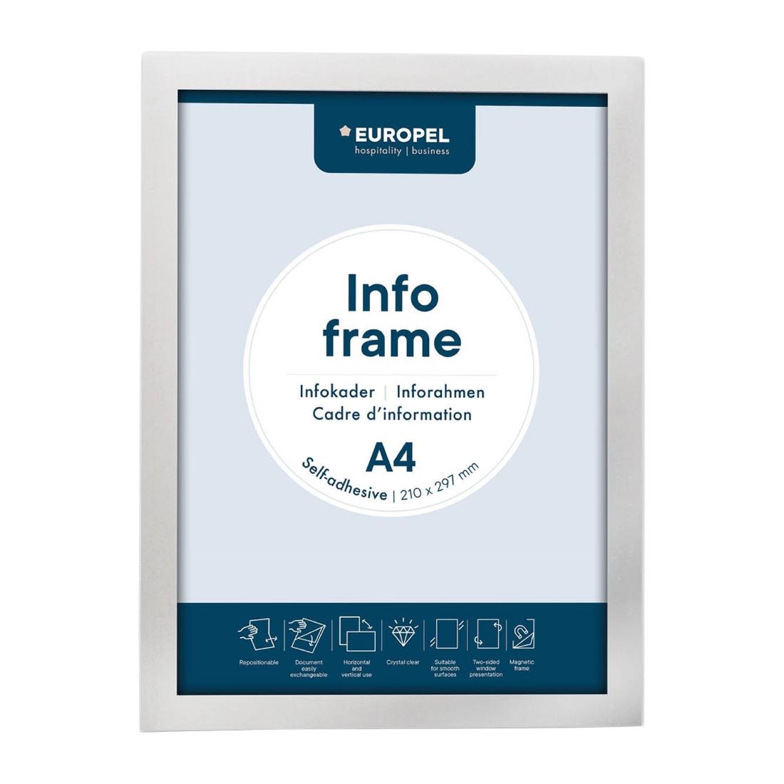Europel Info Frame / Zelfklevende Set 2 Stuks A4 Zilver