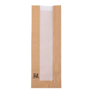 Fiesta Composteerbare Baguettezakken met Glasine Venster 300x100x60mm (1000 stuks)
