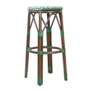 Bolero Parijse Stijl PE Rotan Barkrukken Groen Stip Mix (2 stuks)
