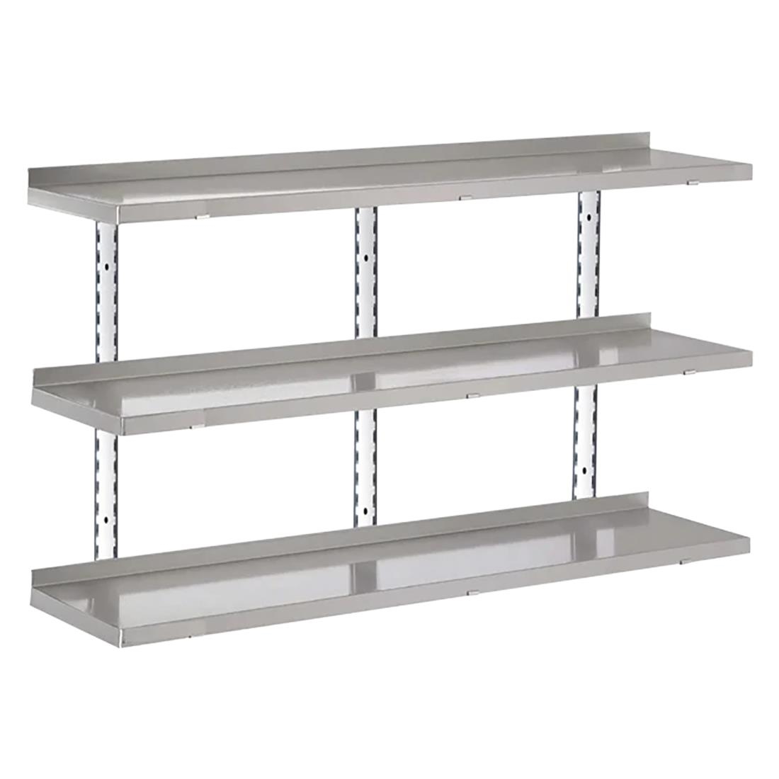 Gastro-M Compleet wandrek met 3 niveaus 160x40cm - volledige montageset (excl. schroeven)