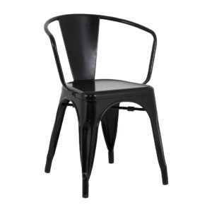 Bolero Bistro Curve Armstoelen Zwart (4 stuks)
