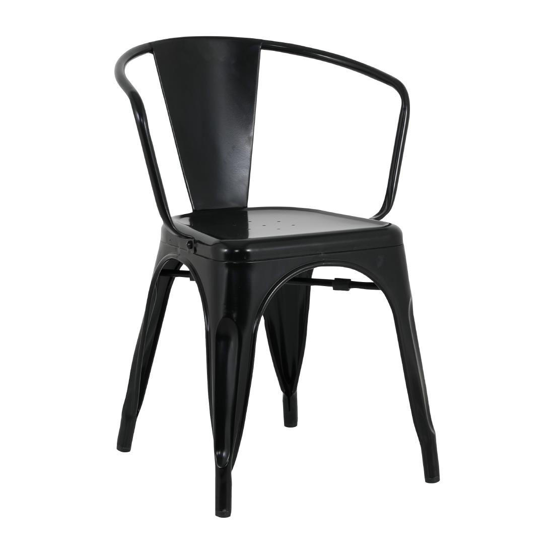 Bolero Bistro Curve Armstoelen Zwart (4 stuks)